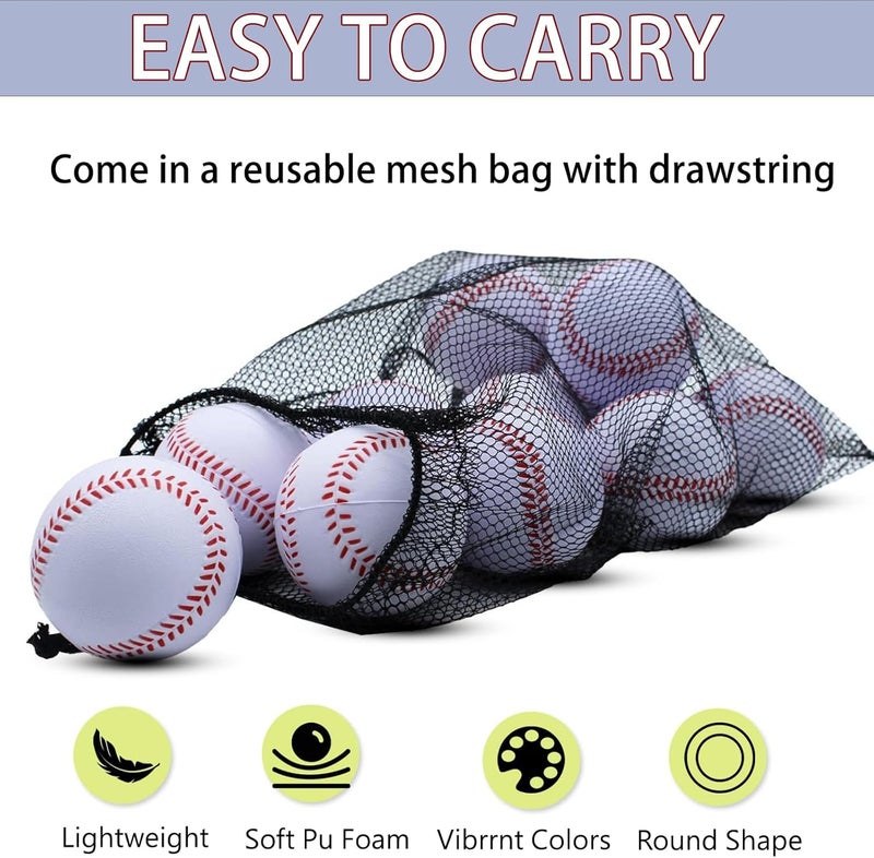 Magicorange Baseball, Foam Baseballs 12 Ball Pack Practice Training Baseballs Unmarked Baseball Soft Toss, Batting, Fielding, Hitting, Pitching - Image 4